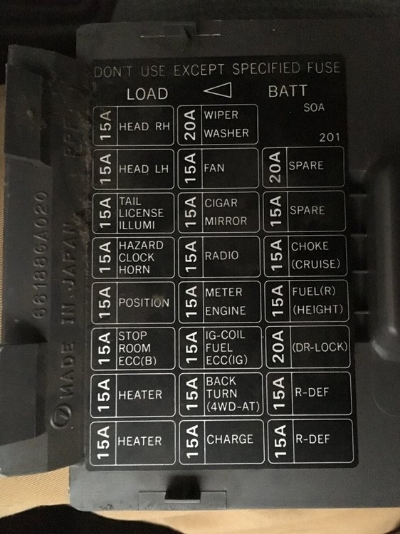 1991 Subaru Loyale fuses.JPG